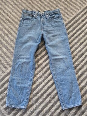 Madewell The MomJean Stiff Light Blue Wash Denim